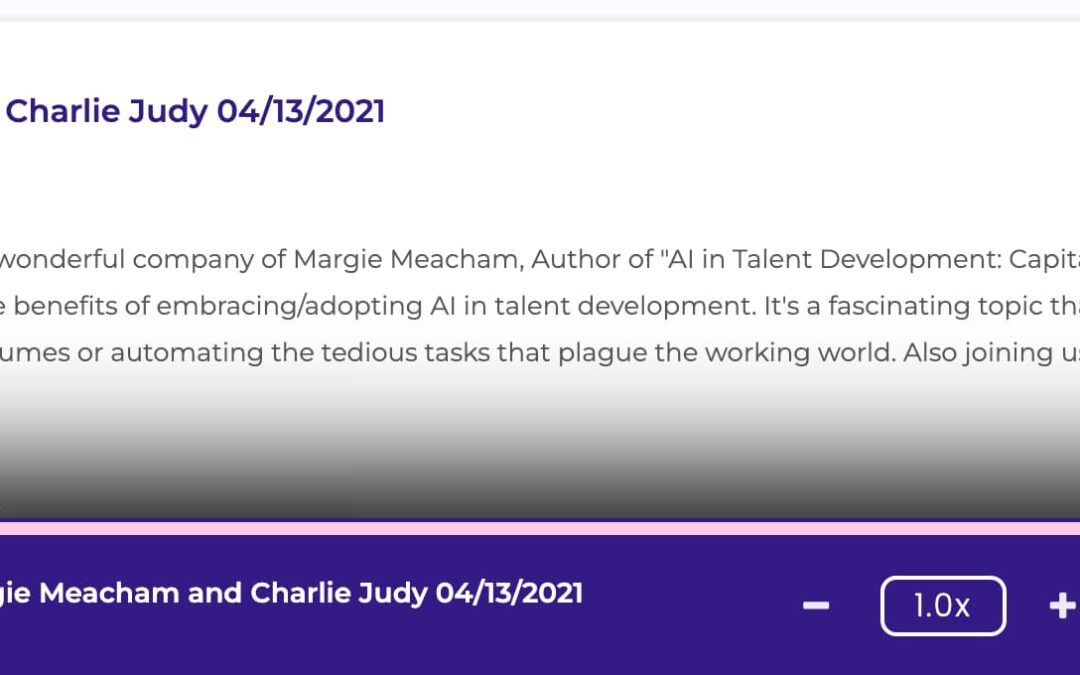 Artificial Intelligence in Talent Development – Talent Talk with Charlie Judy